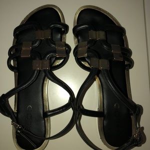 Black and Gold Aldo Sandals